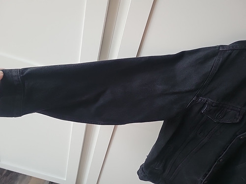 Chaqueta de mezclilla Levis para hombre X-grande negra 70507 camionero motociclista ciclista de colección súper genial - Imagen 3 de 18