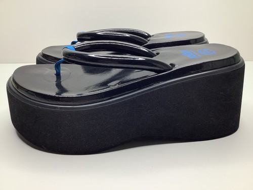 Vintage Twentysixred Sugar Platform Floaties Flip Flop Shoes Size 10 Black 90’s - Afbeelding 5 van 17