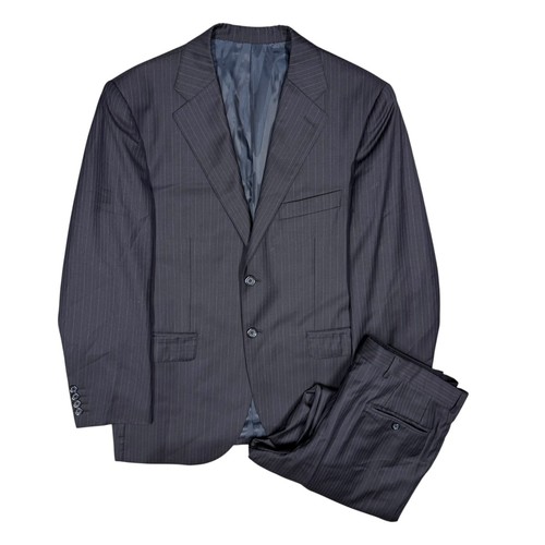 Mattarazi Suit 2pc Pinstripe Super 150s Wool Navy Blue 40R 36x31
