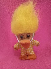 Russ Troll 4.5'' Doll Duck Costume W/ Duck Bill Beak Webbed Feet Chick Yellow
