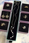 7pc LOT Art Nouveau Sterling Silver Rose Ring Earrings Garnet Deco 925 Necklace