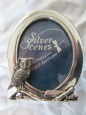 Silver Scenes Wise Owl Teacher Maths Mini Photo Frame 2001 Silverplated