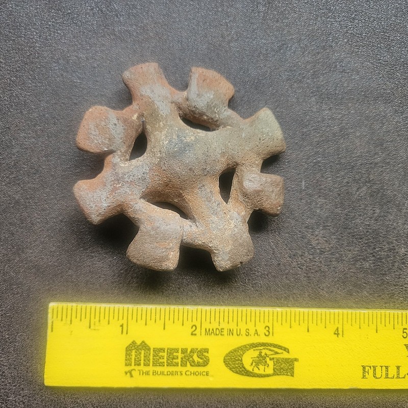 Pre Columbian Tairona Mayan Aztec Pottery Disc Ocarina Whistle
