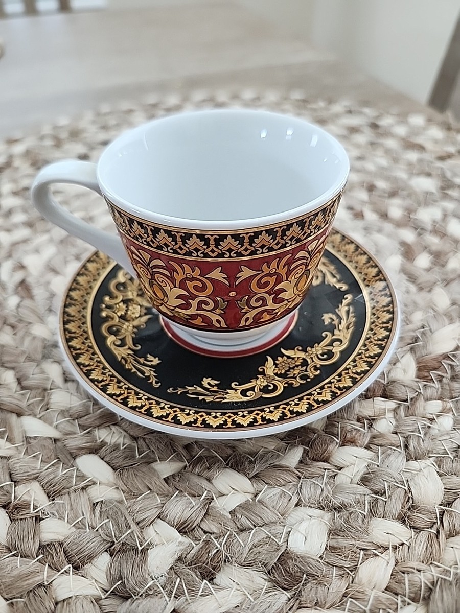 Versace x Rosenthal Black Gold Continental Medusa Saucer Tea Cup