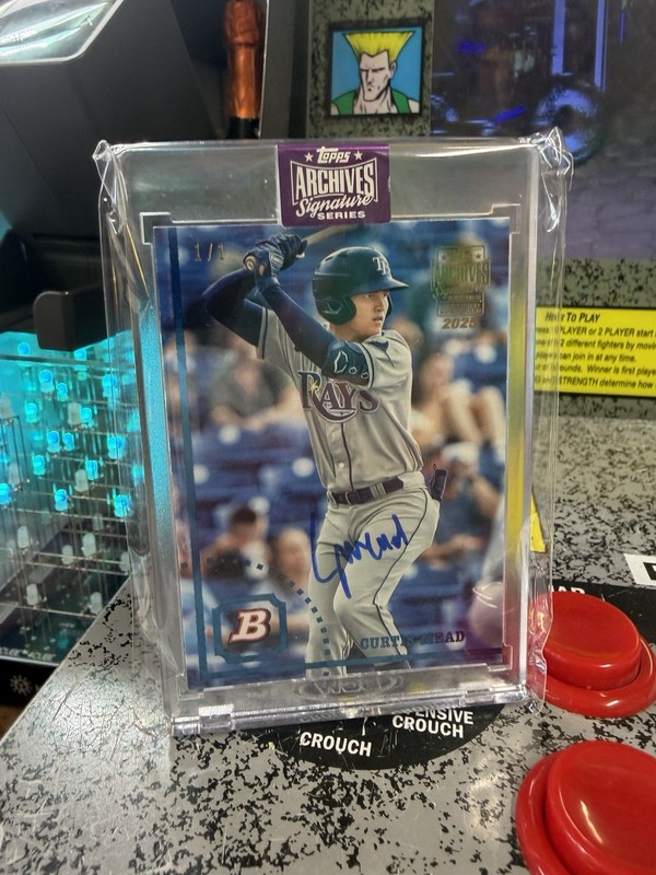 2025 Topps Archives Curtis Mead Signature Series #22B1E-BPPF-10 Auto Tampa 1/1