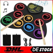 9 Pads E-Drum Set E-Schlagzeug Roll-Up-Tromme Schlagzeug Elektronisch Schlagzeug