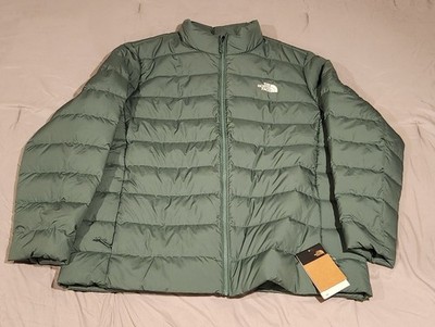Mens The North Face Aconcagua BIG 2X Insulated FZ Down Puffer Jacket Sage Green