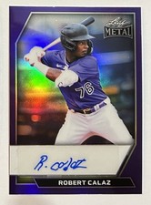 2026 LEAF METAL BASEBALL ROBERT CALAZ #7/7 PURPLE PRISMATIC AUTO