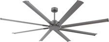 96" Charcoal Grey Ceiling Fan, Reversible DC Motor, 6 Speed Remote Control