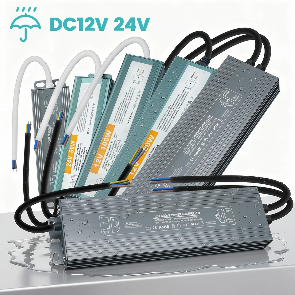 12V 24V LED Trafo 60W 80W 100W 200W 400W 500W Slim Flach LED Netzteil Treiber - Bild 2 von 4