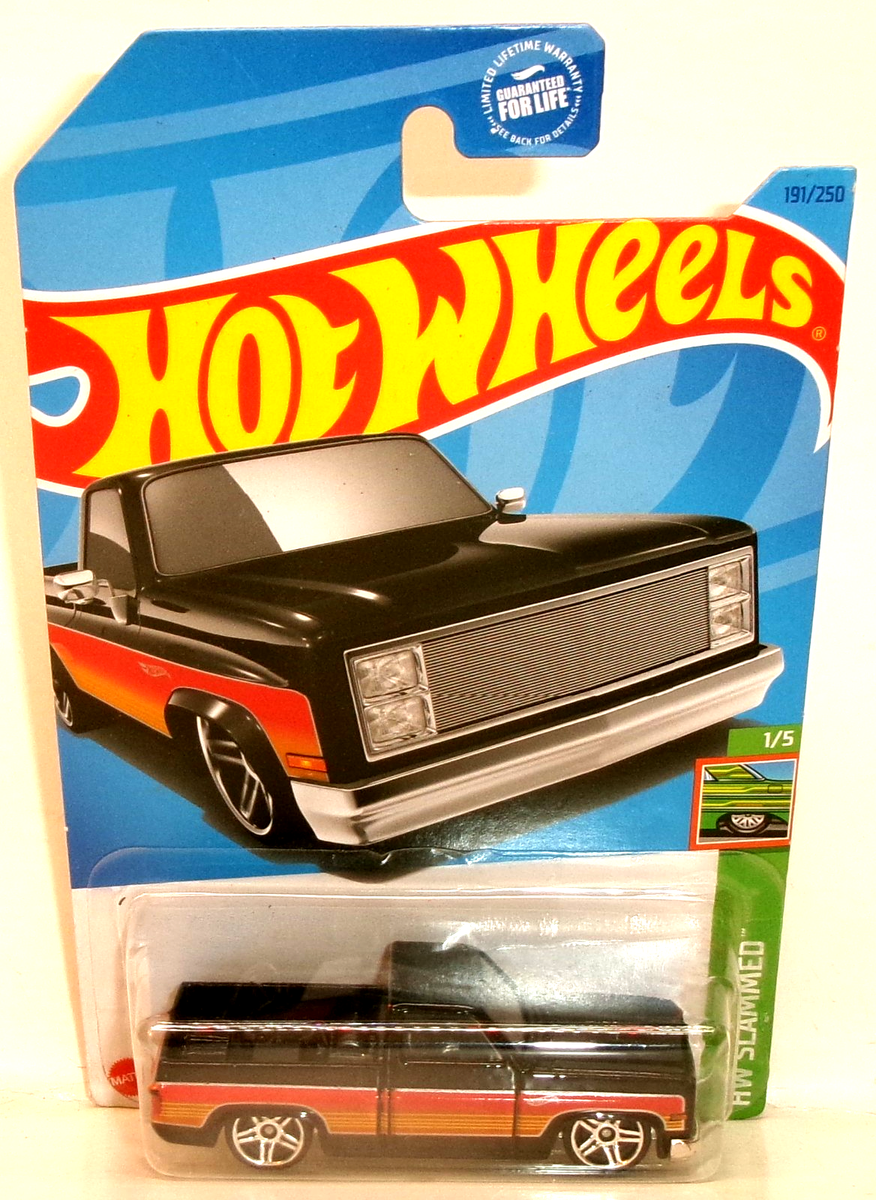 2023 HOT WHEELS 1:64 HW SLAMMED 1/5 BLACK '83 CHEVY SILVERADO 191