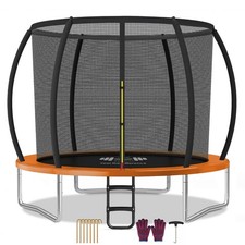 Image of OUTDOOR TRAMPOLINE PREMIUM 6FT, 8FT 10FT 12FT WITH SAFETY ENCLOSURE LADDER UK