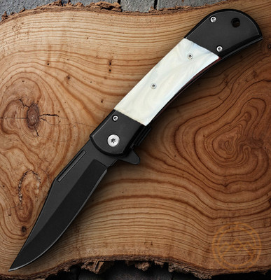 ElitEdge Linerlock Assisted Folding Knife 3'' Stainless Blade Faux Pearl Handle