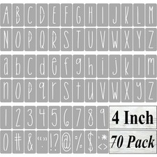 4 Inch Alphabet Letter Stencils for Painting - 70 Pack and 4