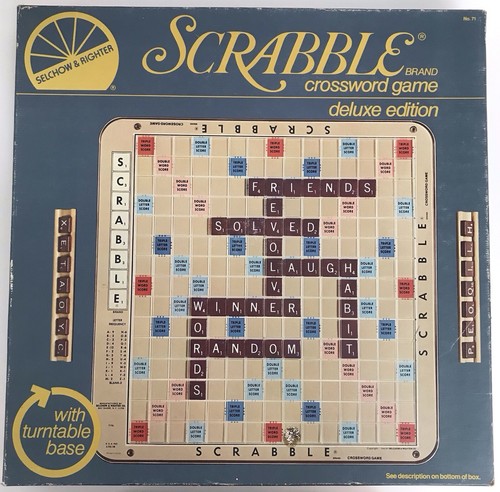 Vintage 1982 Scrabble Deluxe Edition w/ Turntable Base - Complete - No. 71 *READ - Picture 9 of 11