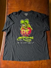2008 Ed "Big Daddy Roth" Rat Fink Black Graphic T-Shirt Size 2XL 