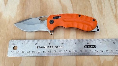 SOG KIKU XR CRYO CTS XHP Folding Pocket Knife Plain Blade ORANGE Handle