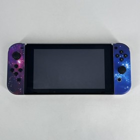 Nintendo Switch Original Handheld Console Black w/ Non-OEM Galaxy plates - Fair