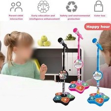 Portable Karaoke Microphone Toy with Music and Colorful Lights for Children