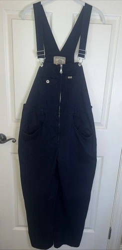 Express Vintage Zip Up Overalls Baggy Fit Black Size M