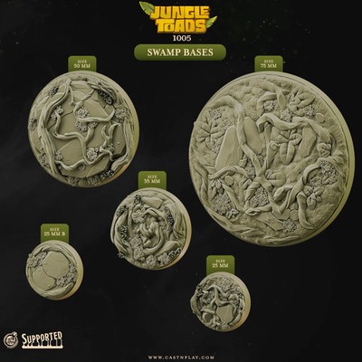Swamp Bases - Jungle Toads - CastNPlay - Terrain Wargaming D&D DnD