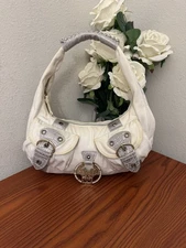 Vintage Y2K Guess   Metal Buckle Handbag Women’s white 2000’s