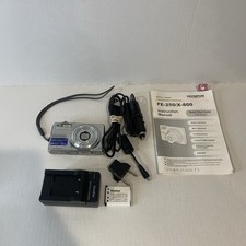 Olympus FE-250 8MP Digital Camera Silver   Battery  Charger Included Read