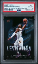 2025 TOPPS LEVITATION BLACK RAINBOW #L-7 DONOVAN MITCHELL 7/10 PSA 8