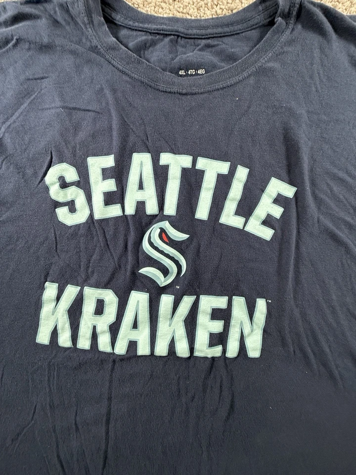 Camisa Seattle Kraken Para Hombre Talla 4XL NHL Hockey Azul Camiseta Foto 2 de 4