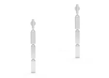 950 Platinum Bar Dangle Earrings - Minimalist Modern Jewelry for Women
