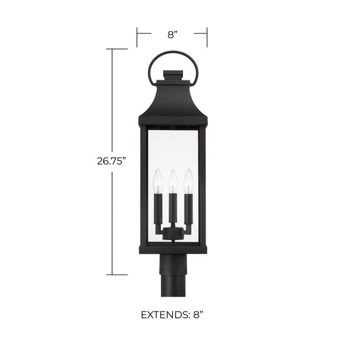Capital Lighting 946432 Bradford 3 Light 27" Tall Outdoor Single - Picture 2 of 12