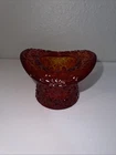 Vintage Fenton Amberina Glass Daisy And Button Top Hat Toothpick Holder