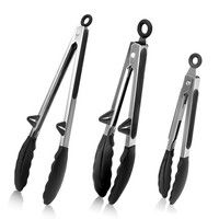 KüChenzange Set Silikon Edelstahl HitzebestäNdig Grillen Kochen 3 StüCk 20,5Cm
