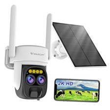  Solar Camera Outdoor Wireless No Subscription, Dual Cameras, Dual-lens CB67D