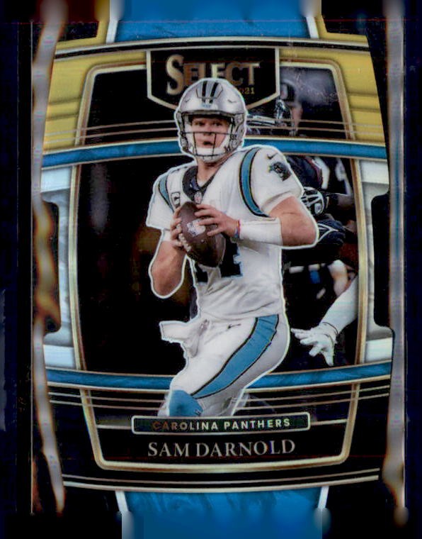 2021 Panini Select #7 Sam Darnold Black and Gold Prizm Die Cut