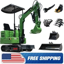 1 Ton B&S Gas Mini Excavator Tracked Crawler Digger 13.5 HP With Hydraulic Thumb