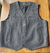 Wyoming Traders 100% Virgin Wool Western Vest Men’s 3XL Gray Lined Cowboy Ranch