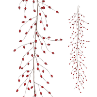 KüNstliche Hagebutten-Ranke Gefrostet 15X150 Cm Rot Deko-Girlande Kunstpflanze