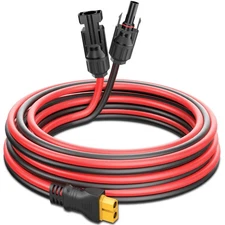 Solar Panel to XT60 Charging Cable(12AWG 26ft), Solar to XT60 Extension Wire ...