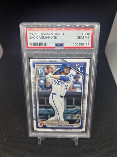 Jac Caglianone Bowman Draft Paper 1st Rookie Card PSA 10 Royals