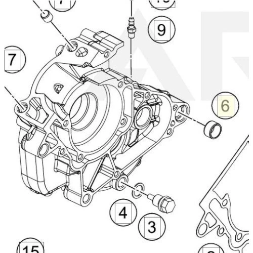 KTM Husqvarna GasGas 50 65 Dowell 10x8,2x10 OEM 46230023000