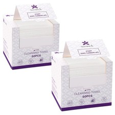 Disposable Face Towels 100 Count   XL 10"x12" Ultra Thick Facial Cleansing ...