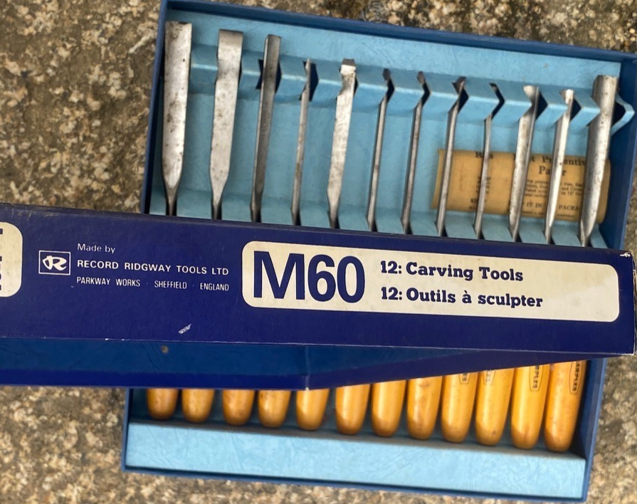Set of 12 x Vintage Marples Carving Chisels Gouges Carpenters Tools M60 ...