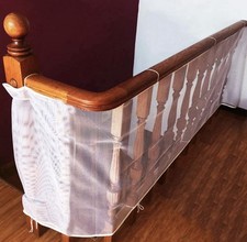 Child Safety Net for Balcony, Stairs, Railing, Patios White Mesh 10'x2.5' A0092