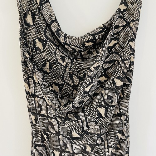 Bec & Bridge Draped Printed Python Silk Chiffon Open Back Maxi Dress AU6 US2 - Picture 9 of 13