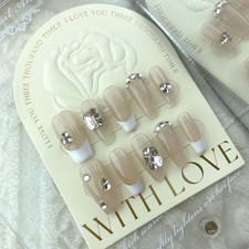 Handmade Fake Nails Press On Removable Full Cover Nail Art Patch Stickers New