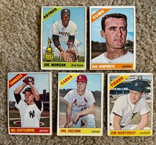 1966 Topps Baseball Lot (5 Cards) - Joe Morgan Autograph?