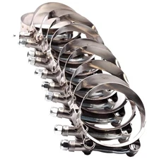 10-pack Stainless Steel T-Bolt Clamps for 3.5" I.D. Hose Clamp Range 95mm-103mm