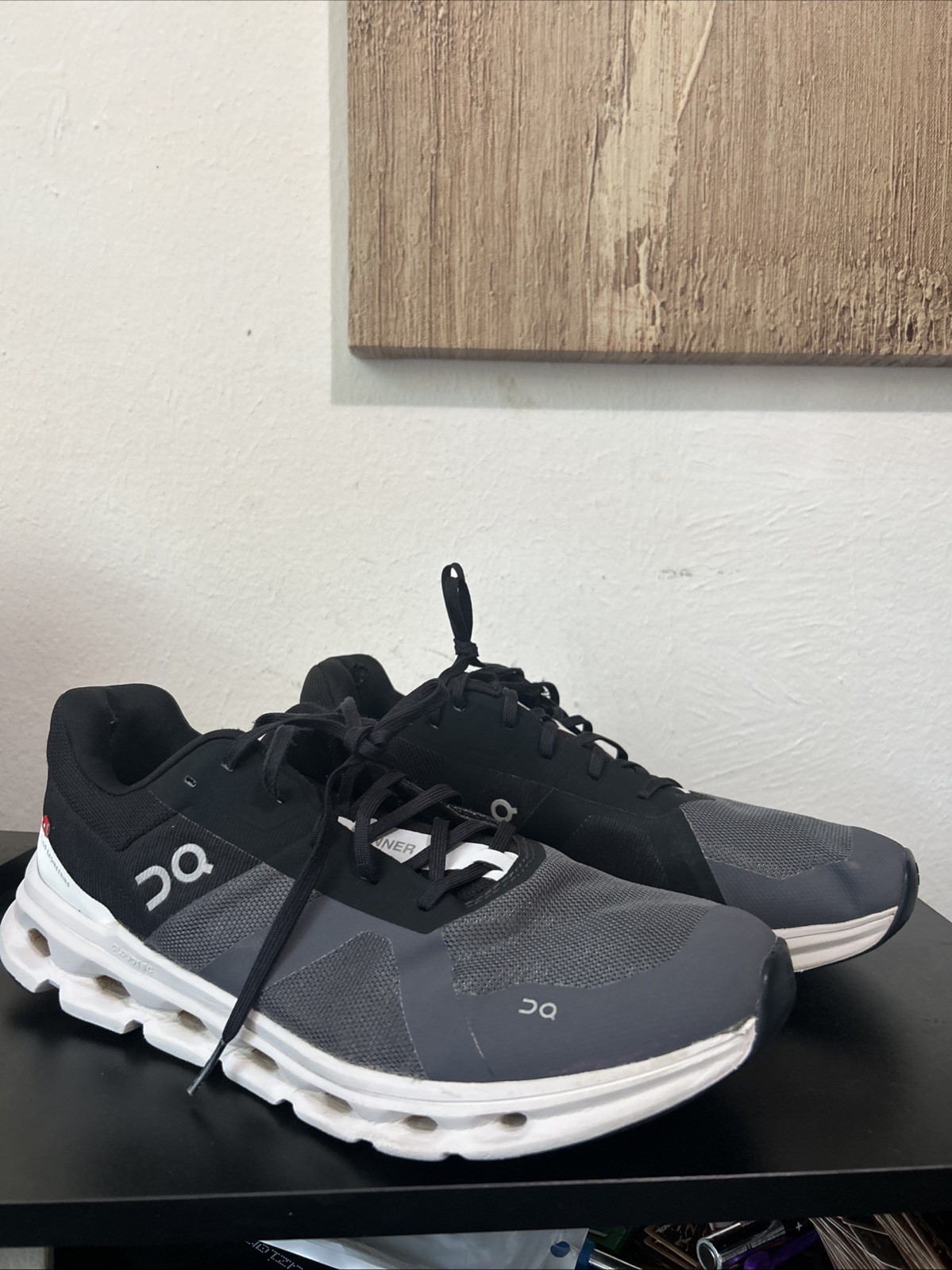 On Cloudrunner Eclipse Frost Black Gray Running S… - image 1