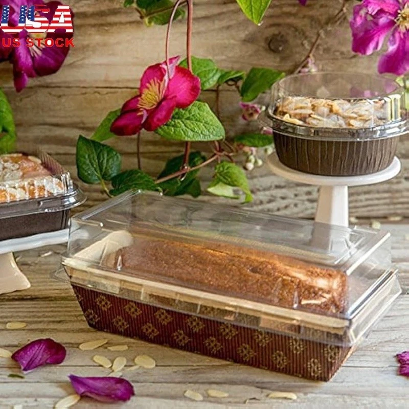 Bread & Loaf Pans W/ Clear Dome Lid Oven Safe Microwave Freezer 12 Sets New